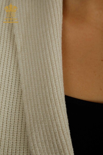 Женский жилет с веревочной завязкой оптом, бежевый - 30410 | КАZEE - Thumbnail