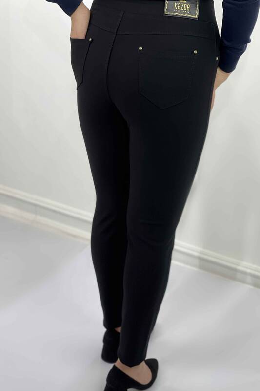 Оптовые женские брюки с цветочным узором и вышивкой камнем - 3346 | КАZЕЕ