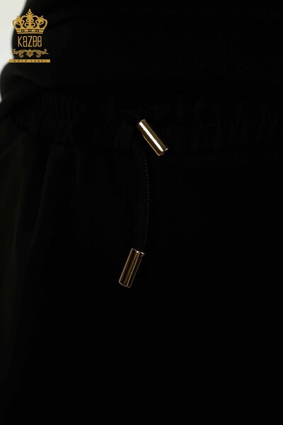 Оптовые женские шорты Спортивный костюм с капюшоном Черный - 17695 | КАZEE - Thumbnail