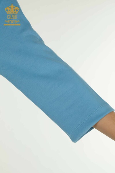 Женский спортивный костюм с шортами оптом, синий - 17695 | КАZEE - Thumbnail
