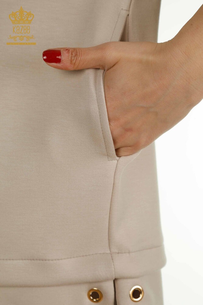 Женский спортивный костюм с шортами оптом из норки с капюшоном - 17695 | КАZEE - 9