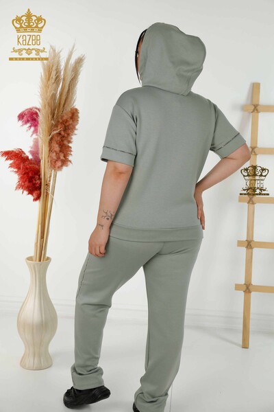 Женский спортивный костюм оптом с вышивкой мятным камнем - 20448 | КАЗЕЕ - Thumbnail