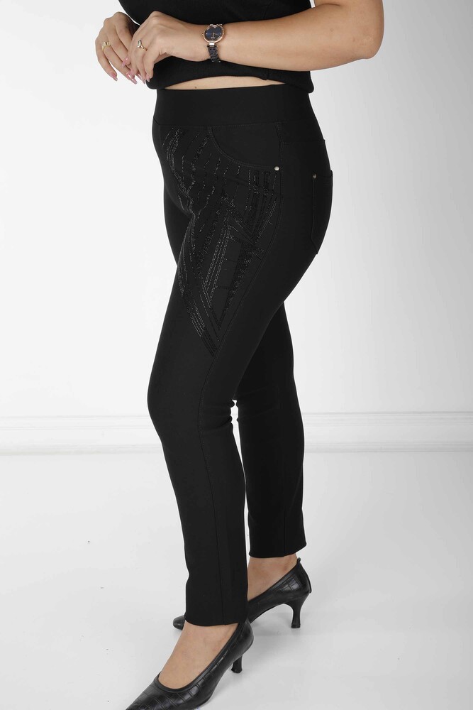 Pantalon Pierre Brodée Noir - 3749 | KAZEE (Lot de 4 42-44-46-48) - 3