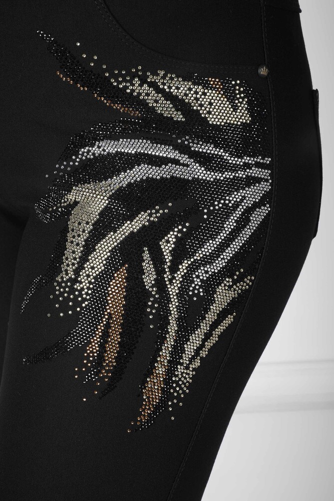 Pantalón Negro con Piedras de Colores - 3768 | KAZEE (Juego de 4 42-44-46-48) - 4