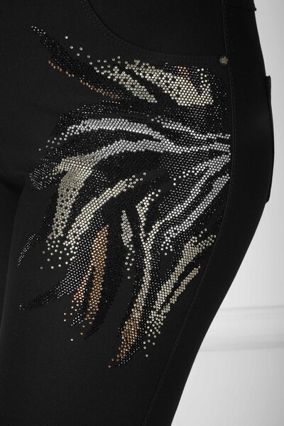 Pantalón Negro con Piedras de Colores - 3768 | KAZEE (Juego de 4 42-44-46-48) - 4