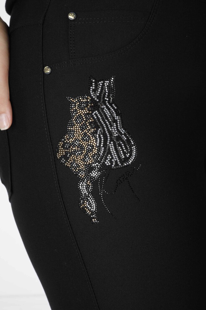 Pantalón Negro con Estampado de Gatos - 3733 | KAZEE (Juego de 4 36-38-40-42) - 5