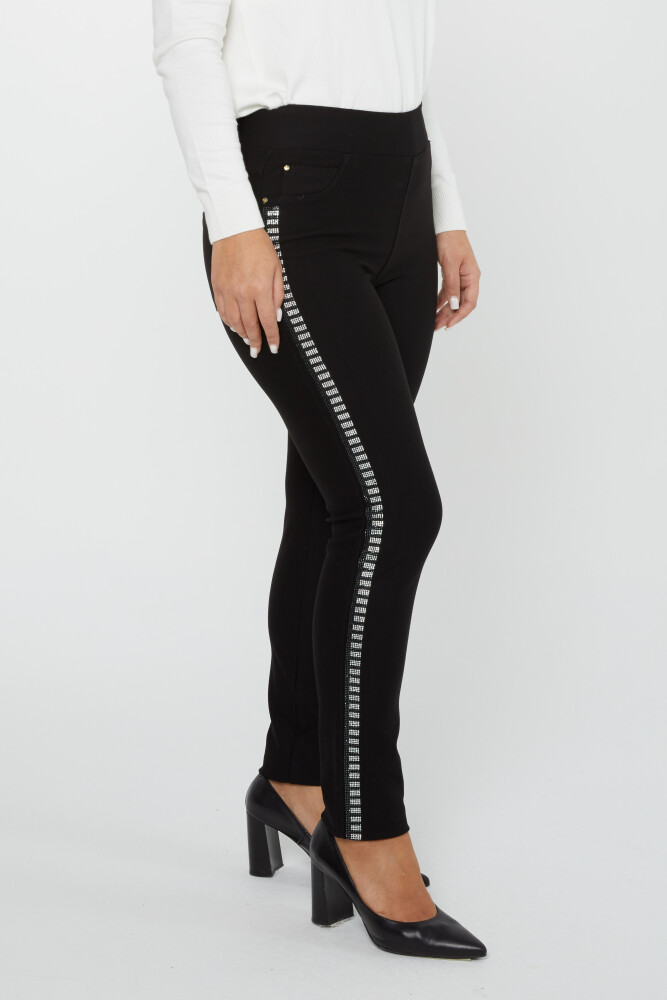 Pantalon Rayé Poche Brodée Pierre Noir - 3748 | KAZEE (Lot de 4 42-44-46-48) - 3