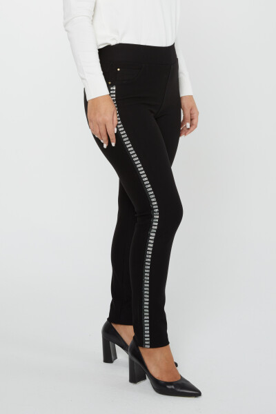 Pantalon Rayé Poche Brodée Pierre Noir - 3748 | KAZEE (Lot de 4 42-44-46-48) - 3