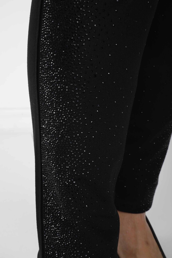 Pantalón Empedrado Negro con Cintura Elástica - 3764 | KAZEE (Juego de 4 42-44-46-48) - 4