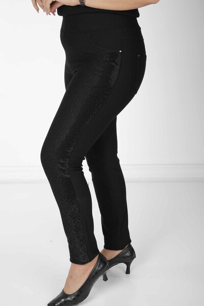 Pantalon Stoned noir avec taille élastique - 3764 | KAZEE (Lot de 4 42-44-46-48) - 3