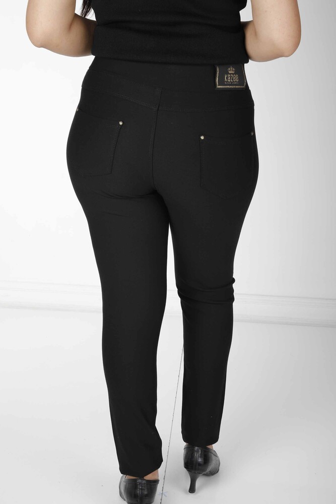 Pantalon Stoned noir avec taille élastique - 3764 | KAZEE (Lot de 4 42-44-46-48) - 8