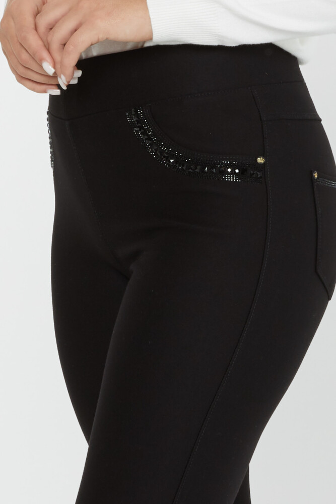 Pantalon taille élastique avec poches Noir - 3769 | KAZEE (Lot de 4 42-44-46-48) - 4