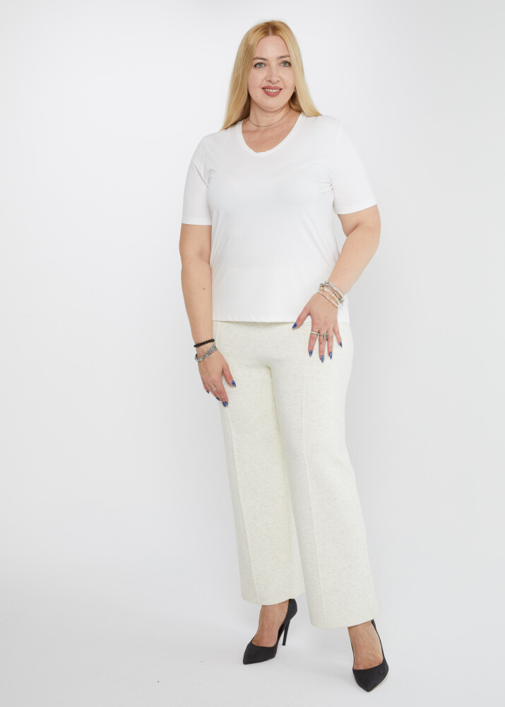 Pantalon Tricoté Détail Paillettes Ecru - 31376 | KAZEE (Lot de 3 L-XL-2XL) - 1