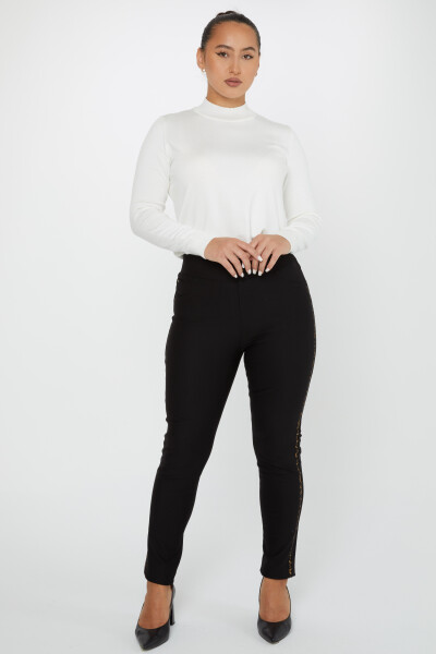 Pantalone Leopardo Ricamato Pietra Nero - 3726 | KAZEE (Set da 4 36-38-40-42) - Kazee