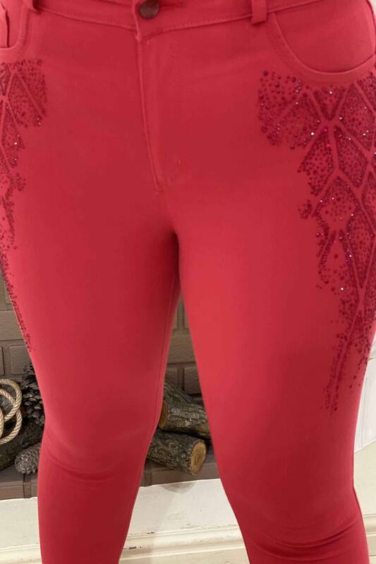 Venta al por mayor Pantalones de Mujer Bordados de Piedras de Colores - 3283 | kazee