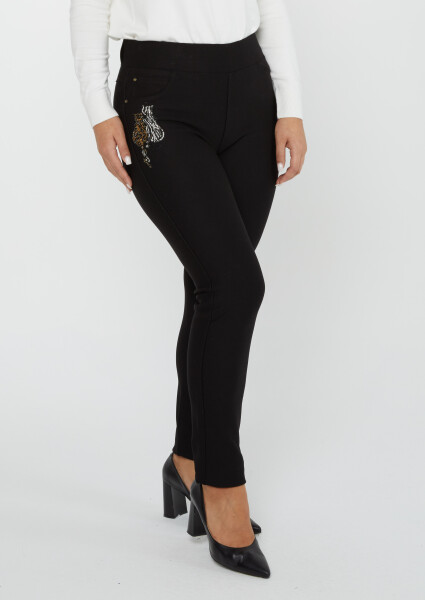 Pantaloni pisici cu model piatra brodate negru - 3734 | KAZEE (Set de 4 42-44-46-48) - Kazee (1)