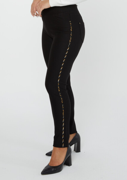 Pantaloni pisici cu model piatra brodate negru - 3734 | KAZEE (Set de 4 42-44-46-48) - 4