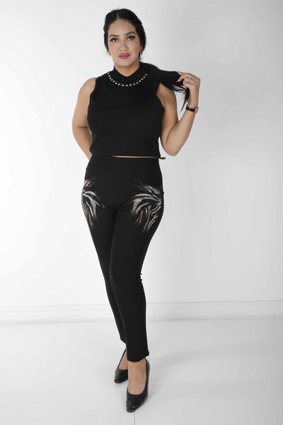 Pantalone Nero con Pietre Colorate - 3768 | KAZEE (Set da 4 42-44-46-48) - 1