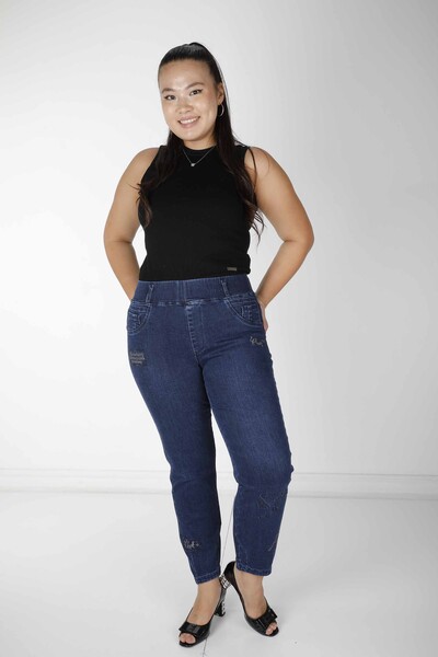 Pantaloni Text Detaliat Bleumarin - 3782 | KAZEE (Set de 5 42-44-46-48-50) - Kazee