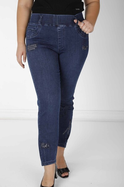 Pantaloni Text Detaliat Bleumarin - 3782 | KAZEE (Set de 5 42-44-46-48-50) - Kazee (1)