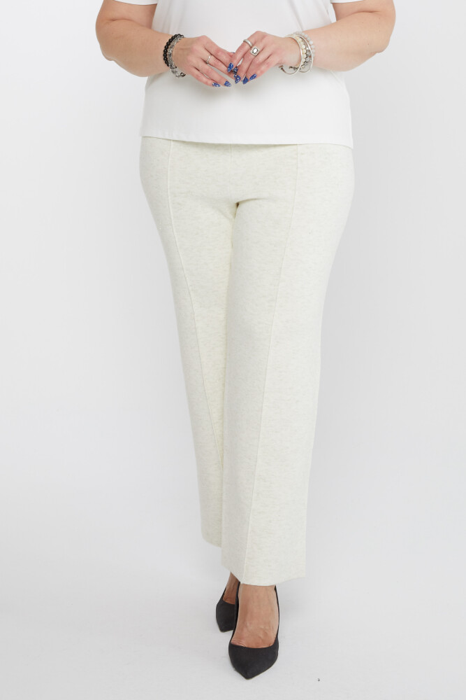 Pantaloni in maglia con dettagli glitterati ecrù - 31376 | KAZEE (Set di 3 L-XL-2XL) - 2