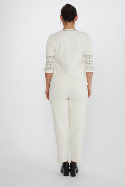 Pantaloni in maglia con elastico in vita Ecru - 31527 | KAZEE (Set di 3 M-L-XL) - 4