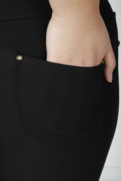 Pantaloni brodați cu piatră Negru - 3781 | KAZEE (Set de 4 42-44-46-48) - 6
