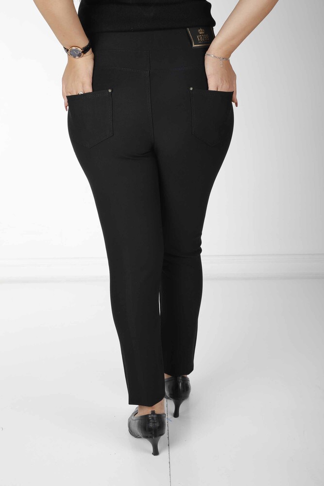 Pantolon Renkli Çiçek Desenli Siyah - 3780 | KAZEE (4'lü Set 42-44-46-48) - 7