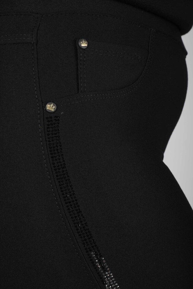 Trousers Stripe Stone Embroidered Black - 3721 | KAZEE (Set of 4 36-38-40-42) - 5