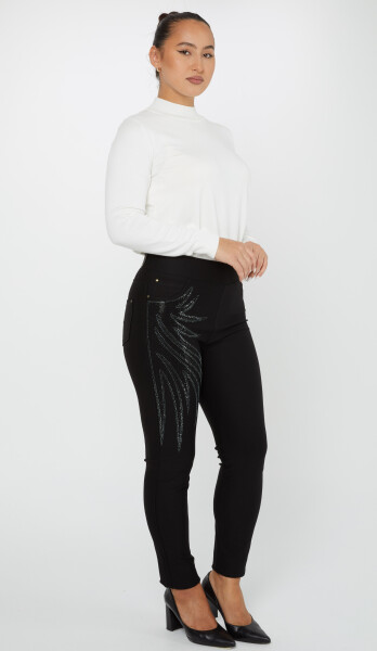 Pants Wing Stone Embroidered Black - 3771 | KAZEE (Set of 4 42-44-46-48) - Kazee