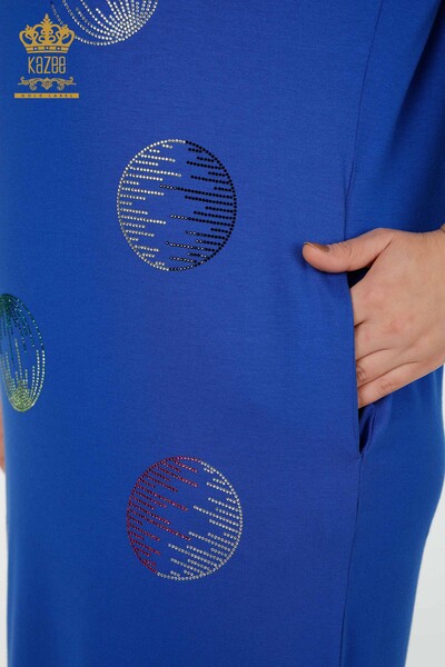 Платье женское оптом Цветные саки с вышивкой камнем - 7740 | КАZЕЕ - Thumbnail