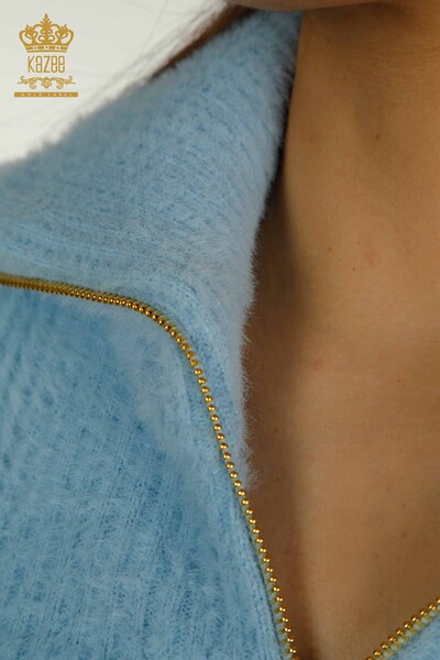 Venta al por mayor Prendas de punto para mujer Angora Stone Beaded Blue - 30769 | KAZEE - 5