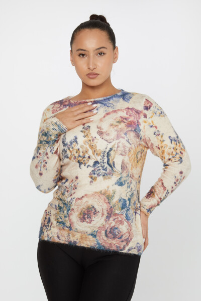 Pull Angora Manches Longues Col Rond Ecru - 50015 | KAZEE (Lot de 2 L-XL) - Kazee