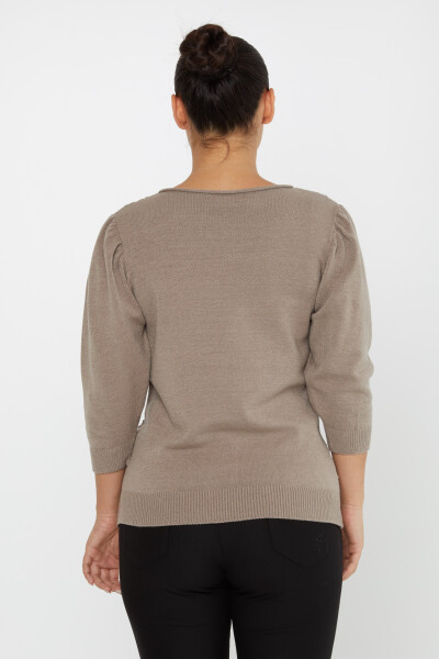 Pull en maille à manches ballon, motif vison - 30340 | KAZEE (Lot de 4 S-M-L-XL) - 5