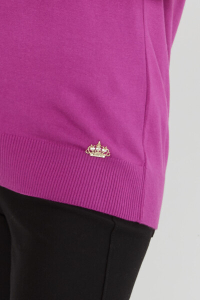 Pull en maille à manches courtes avec logo Lilas - 16271 | KAZEE (Lot de 4 L-XL-2XL-3XL) - 3