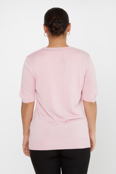 Pull en maille à manches courtes avec logo rose clair - 16271 | KAZEE (Lot de 4 L-XL-2XL-3XL) - 5