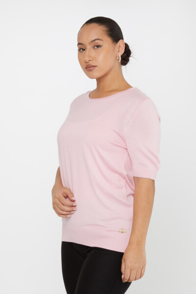 Pull en maille à manches courtes avec logo rose clair - 16271 | KAZEE (Lot de 4 L-XL-2XL-3XL) - 2