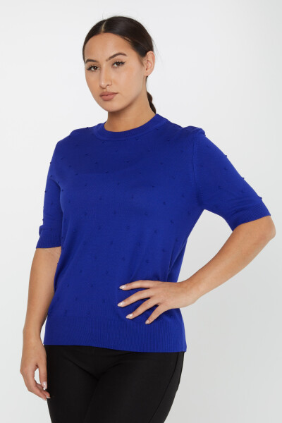 Pull en maille à manches courtes à motifs Saxe - 30131 | KAZEE (Lot de 4 M-L-XL-2XL) - 2