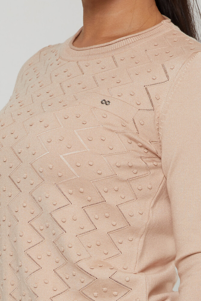 Pull en maille à manches longues et col rond Beige - 31239 | KAZEE (Lot de 3 M-L-XL) - 3