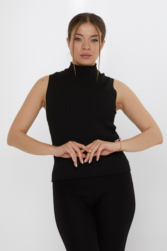 Pull en maille à manches zéro noir - 31658 | KAZEE (Ensemble de 3 S-M-L) - 1
