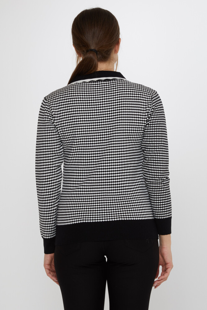 Pull en maille à motifs damier noir-écru - 31339 | KAZEE (Lot de 3 M-L-XL) - 5