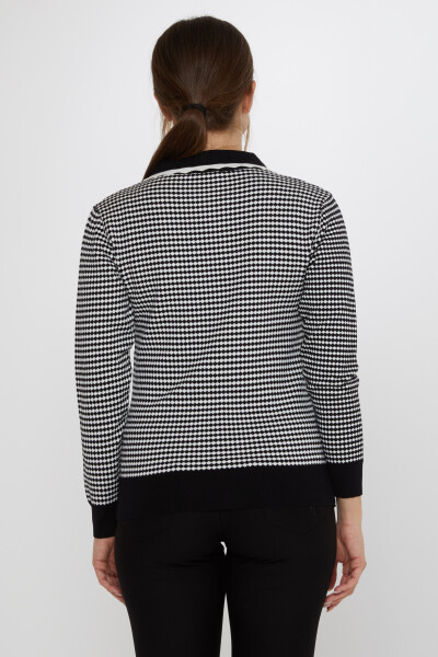 Pull en maille à motifs damier noir-écru - 31339 | KAZEE (Lot de 3 M-L-XL) - 5