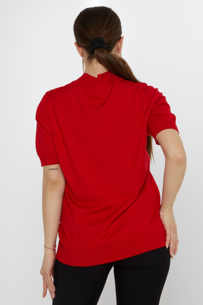 Pull en maille à motifs rouge - 30663 | KAZEE (Lot de 3 XL-2XL-3XL) - 5