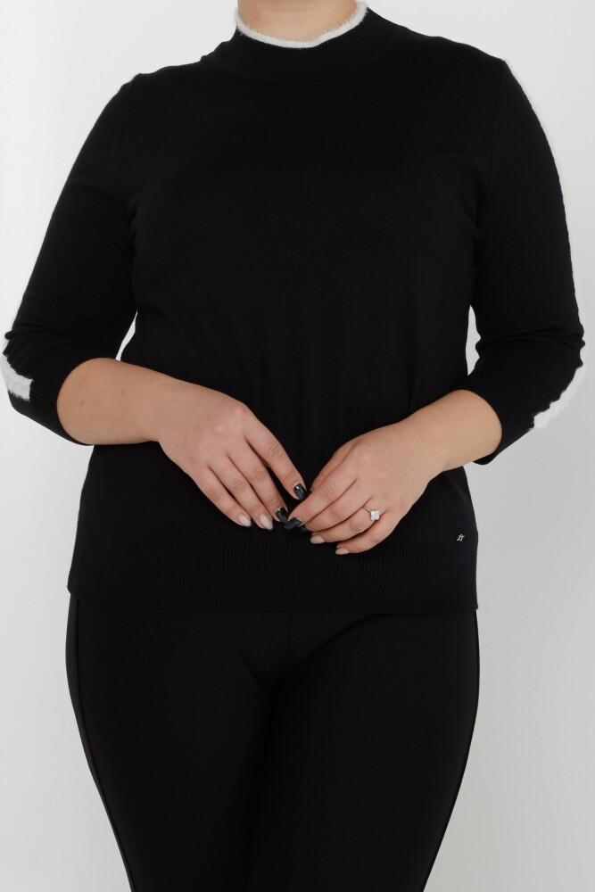 Pull en maille à rayures avec détails sur les manches et logo noir - 31196 | KAZEE (Lot de 3 M-L-XL) - 2