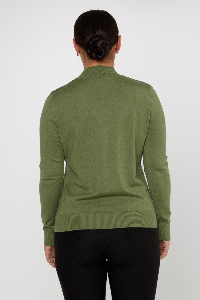 Pull en tricot avec logo détaillé vert basique - 16663 | KAZEE (Lot de 4 L-XL-2XL-3XL) - 4
