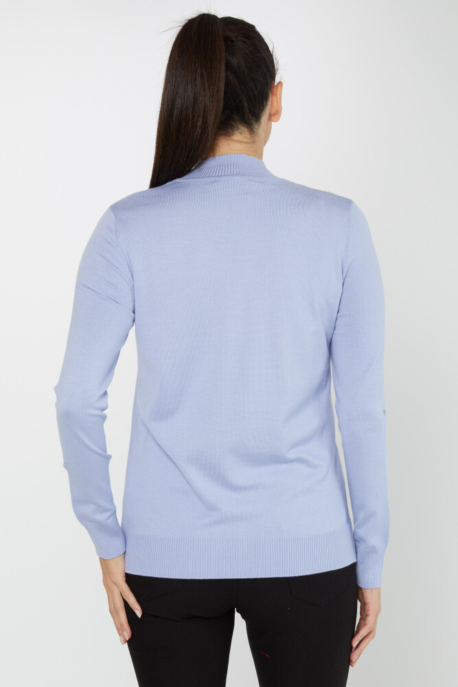 Pull en tricot avec logo détaillé à manches longues bleu clair - 30613 | KAZEE (Lot de 3 S-M-L) - 5