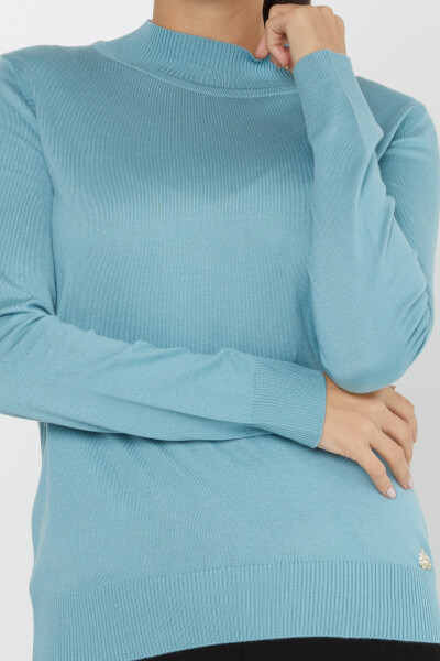 Pull en maille avec logo détaillé à manches longues bleu foncé - 30613 | KAZEE (Lot de 3 S-M-L) - 2