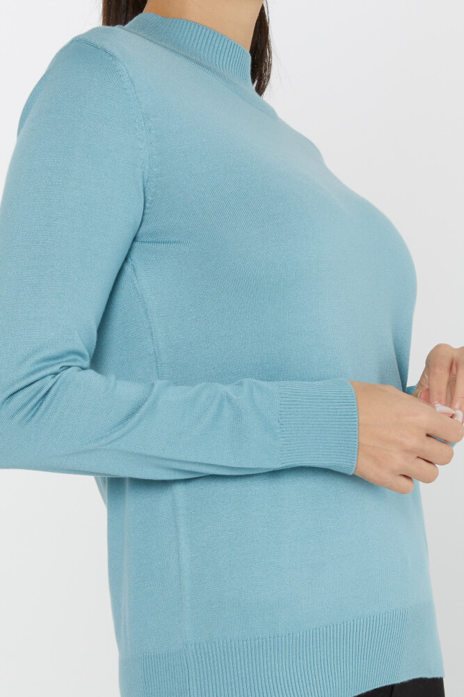 Pull en maille avec logo détaillé à manches longues bleu foncé - 30613 | KAZEE (Lot de 3 S-M-L) - 3