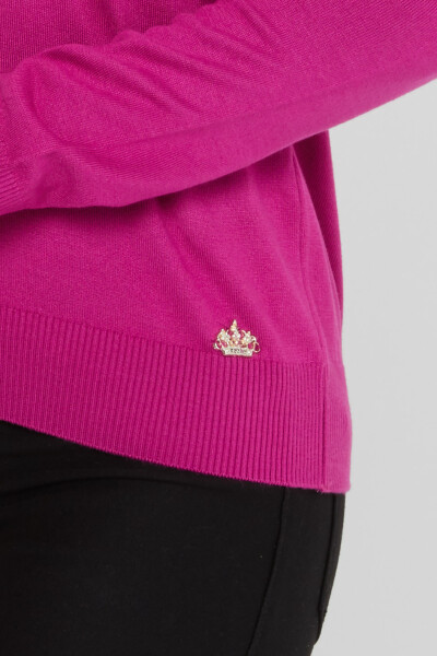Pull en maille avec logo détaillé à manches longues Fuchsia - 30613 | KAZEE (Lot de 3 S-M-L) - 5