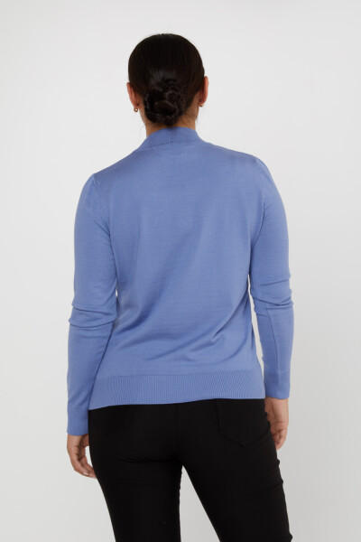 Pull en tricot avec logo détaillé Basic Indigo - 16663 | KAZEE (Lot de 4 L-XL-2XL-3XL) - 4
